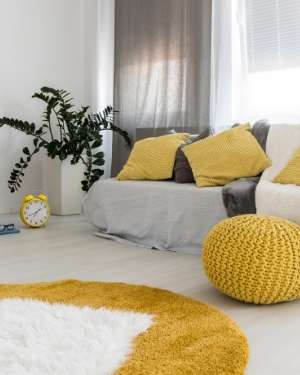 Gelber Wohnzimmer Teppich
