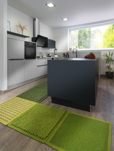 Green rug modules kitchen